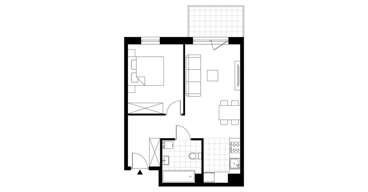 2-pokojowe mieszkanie 43m2 + balkon Bez Prowizji - Pełny obrazek: 4/9