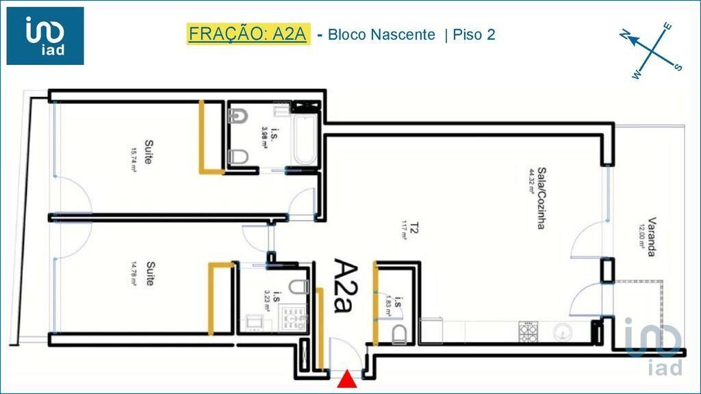 Apartamento T2 em Aveiro de 92,00 m2