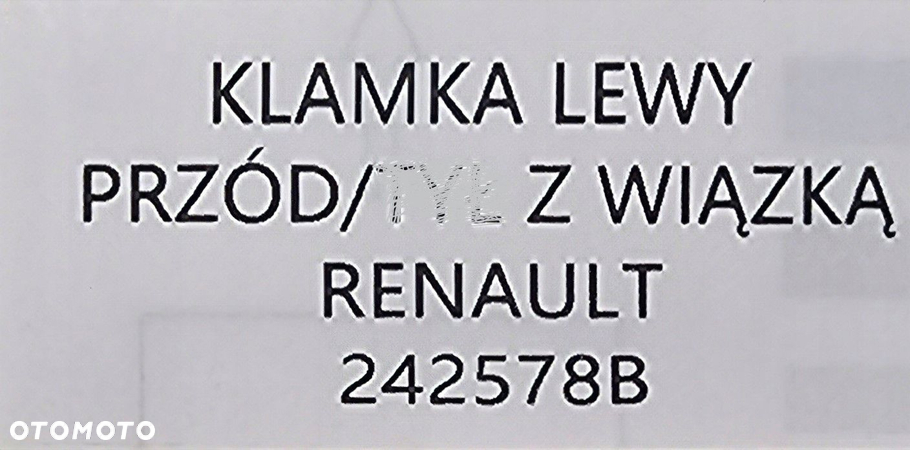 NOWA ORG KLAMKA Z PRZYCISKIEM LEWY / PRAWY PRZÓD Z WIĄZKĄ RENAULT - 242578B - 6