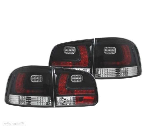 FAROLINS TRASEIROS LED PARA VOLKSWAGEN VW TOUAREG 02-10 PRETO - 1