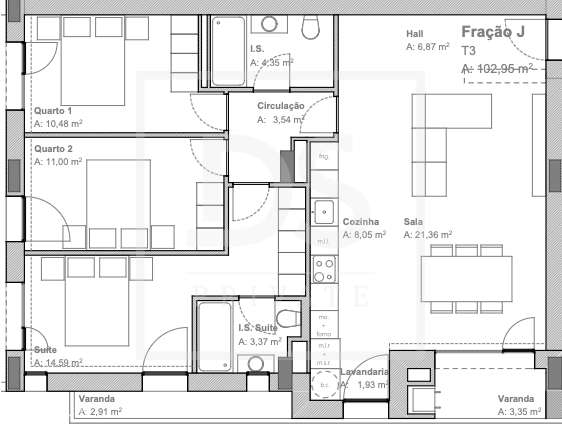 Apartamento T3 Venda em Águas Santas,Maia-7