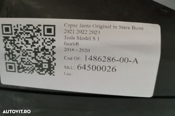 Capac Janta Original in Stare Buna 2021 2022 2023 Tesla Model S 1 (facelift) 2016 2017 2018 2019 20 - 7