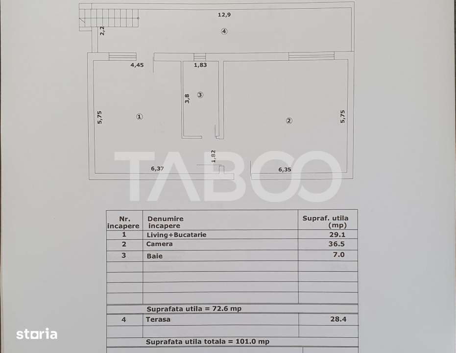 Apartament 2 camere decomandat 73 mp utili + terasa 28 mp nou 2025 - Imagine principală: 2/2