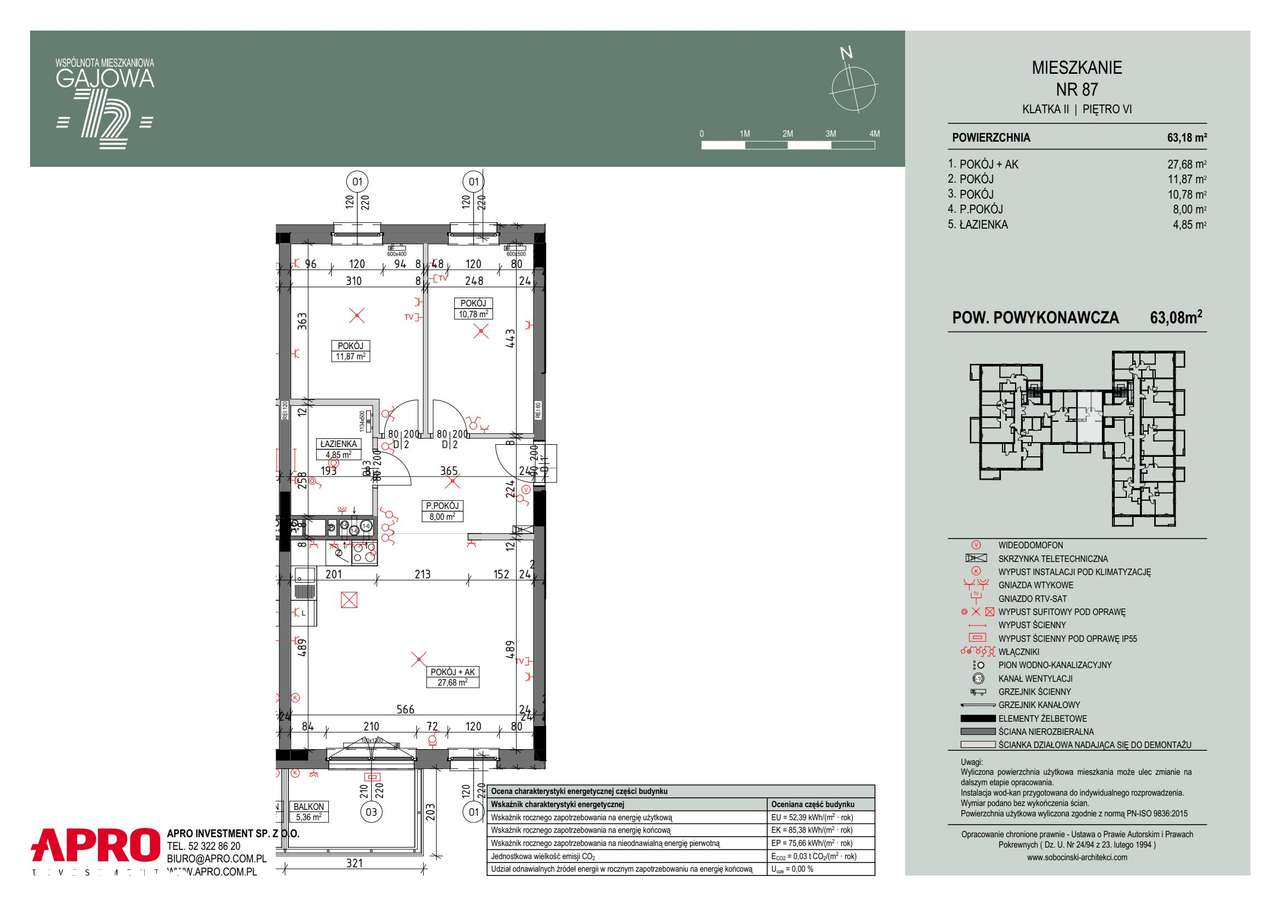 Gajowa 72 | mieszkanie 3-pok. | M-06-87 - Pełny obrazek: 2/6