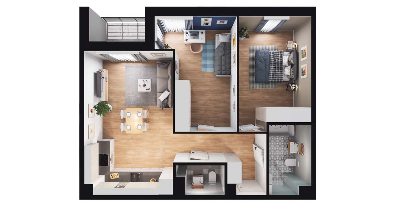 3-pokojowe mieszkanie 65m2 + balkon Bez Prowizji - Pełny obrazek: 3/9