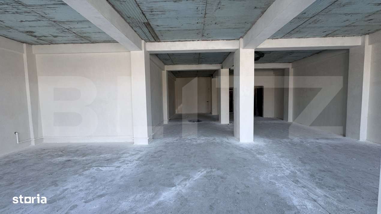 Spatiu comercial parter bloc nou, 109 mp open space, vitrina, terasa, - Imagine principală: 5/8