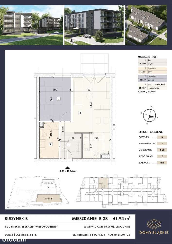 B38- 2 pokoje + balkon - Pełny obrazek: 3/8