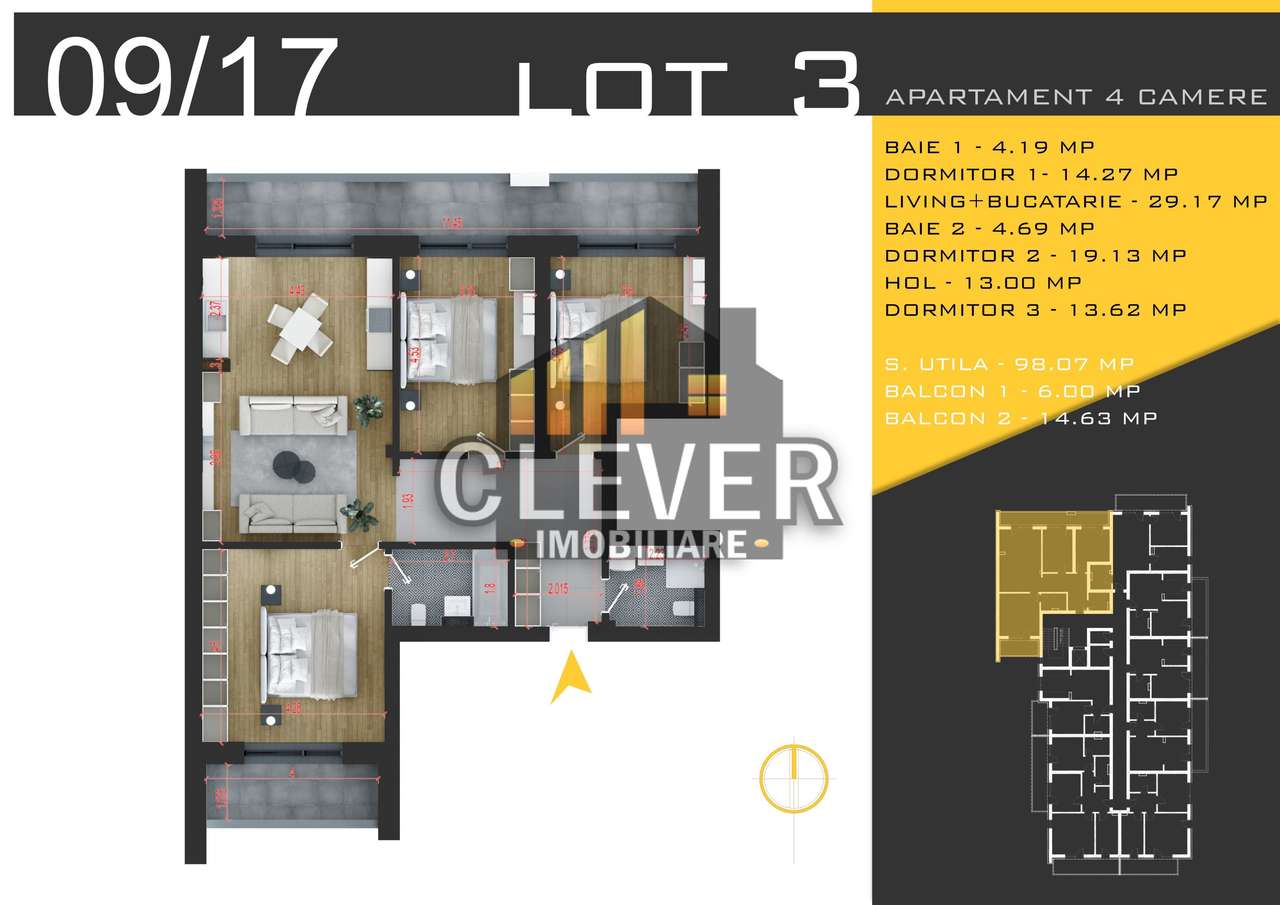 Apartament 4 Spatios, Comision 0%, Pallady, metrou Teclu