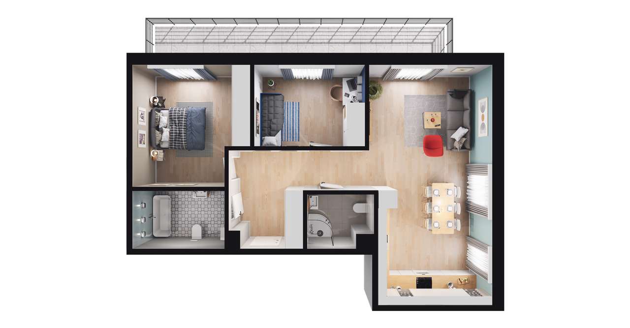 3-pokojowe mieszkanie 70m2 + balkon Bez Prowizji - Pełny obrazek: 2/7