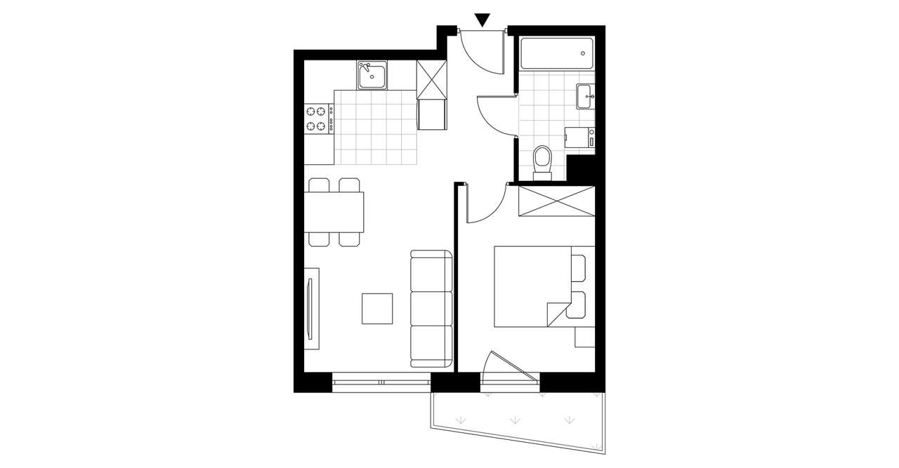 2-pokojowe mieszkanie 36m2 + ogródek Bezpośrednio - Pełny obrazek: 3/8