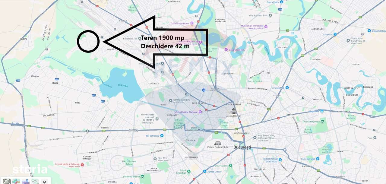 Teren de vanzare Strada Sculptorilor Giulesti, 1900 mp, deschidere 42m - Imagine principală: 2/6