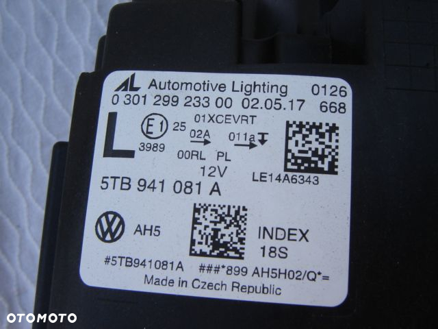 VW TOURAN XENON LED 5TB941081 A NOWA ORYGINAŁ - 2