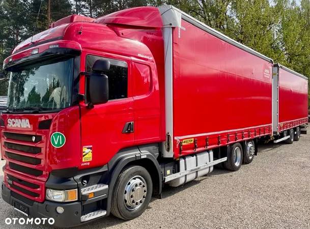 Scania R410 HIGHLINE 6x2 JUMBO OŚ PODNOSZONA AUTOMAT RETARDER STANDKLIMA FIRANKA DŁ:7.80m + PRZYCZEPA TANDEM WIELTON FIRANKA DŁ:7.80m NOWE PLANDEKI ZESTAW PRZEJAZDOWY EURO 6 2015 IGŁA - 10