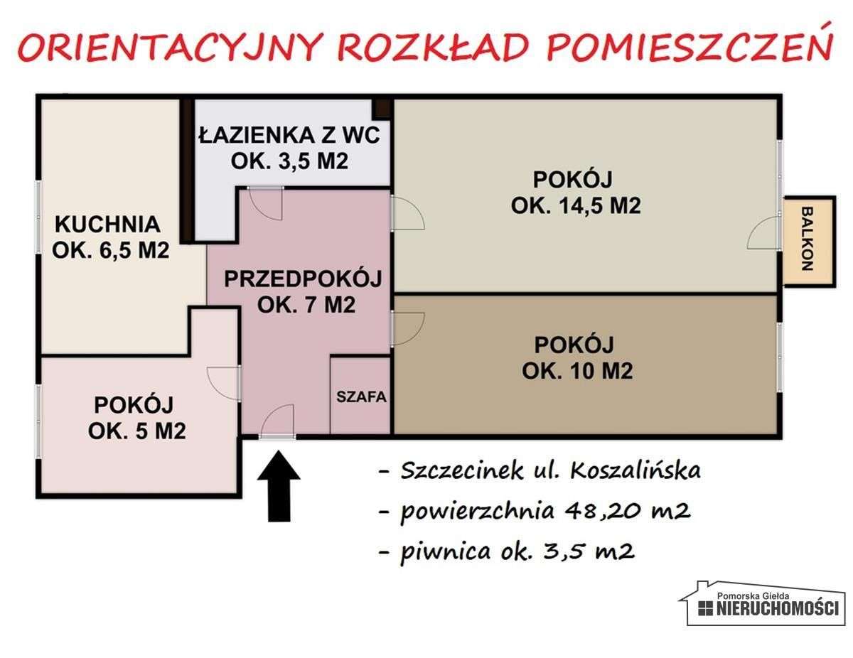 3 pokoje gotowe do zamieszkania – ul. Koszalińska-13