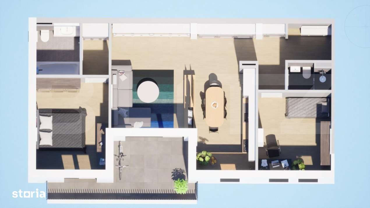 Ansamblu rezidential Fantanele , 78mp utili , 3 camere - Imagine principală: 4/8