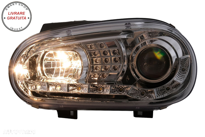 Faruri LED DRL VW Golf IV 4 (09.1997-09.2003) Crom- livrare gratuita - 12