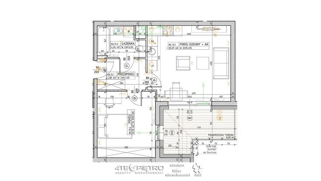 Nowe, M3, 42m2, balkon 12m2, Ponikwoda, 2025r.