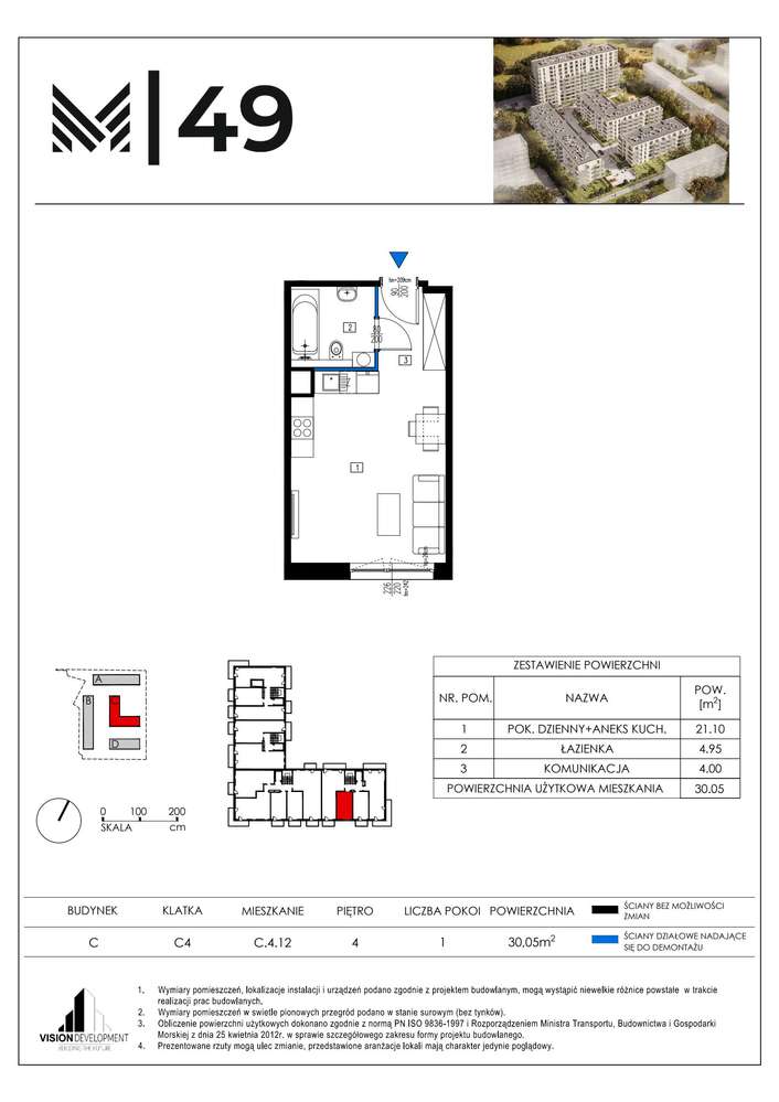 1-pokojowe mieszkanie 30m2 Bez Pośredników - Pełny obrazek: 2/9
