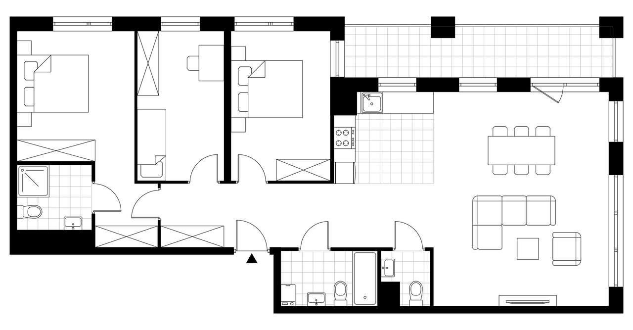 4-pokojowe mieszkanie 98m2 + balkon - Pełny obrazek: 3/8