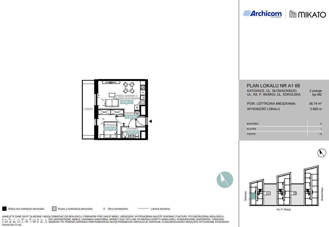 Mieszkanie 36,7 m2 z balkonem 10,22m2 - Pełny obrazek: 3/12