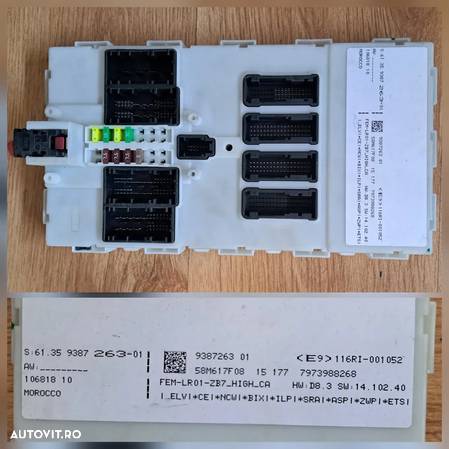 Calculator modul ECU confort FEM body control module BCM ecu controller touch Modul active steering butoane comanda ESP sport Eco-pro pdc consola centrala bmw G11 G12 F20 F21 F22 F30 F80 - 6