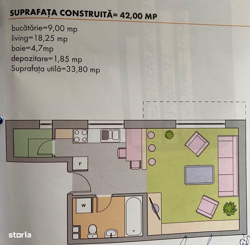 Apartament cu 1camere, CF , Preluare Chiriasi