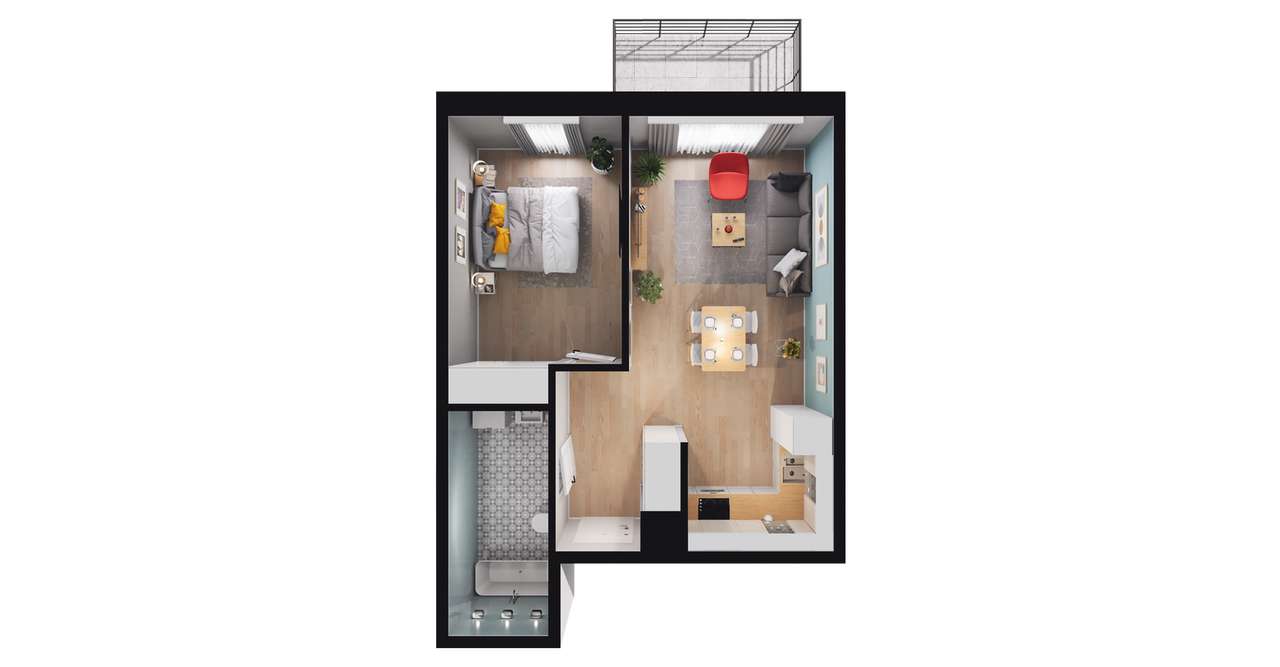 Mysłowice, Kwiatowa  | mieszkanie 2-pok. | A 3.03 - Pełny obrazek: 3/9