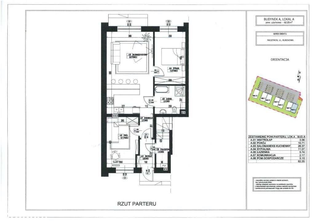 Radzymin, ul. Rubinowa, Parter 62m2, ogródek, 2x parking - Pełny obrazek: 2/3