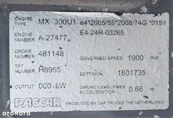 KOMPLETNY SILNIK DAF XF CF 105 410 / 460KM EURO 5 - 6