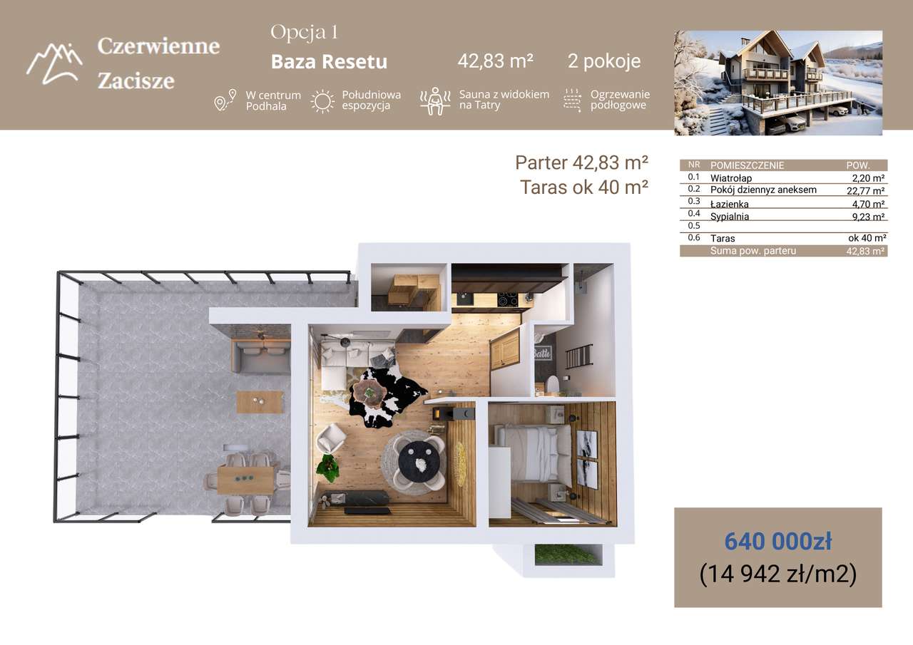 Apartament 43 m2  z najpiękniejszym widokiem na Tatry, zapiera dech-6