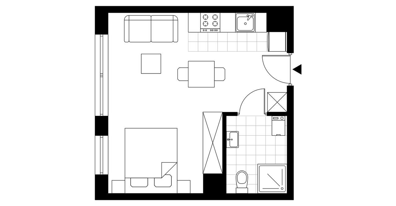 1-pokojowe mieszkanie 29m2 Bezpośrednio - Pełny obrazek: 4/8
