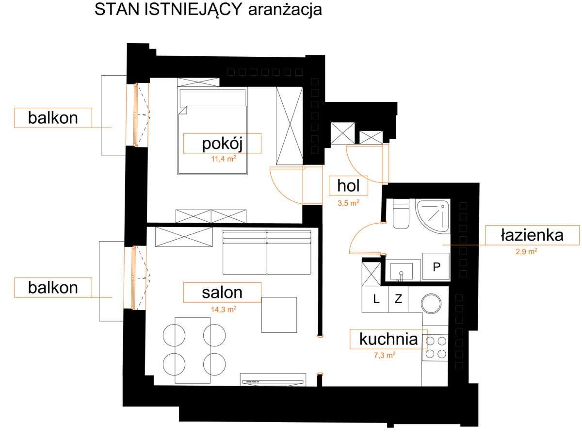 Top !!! 2 balkony Hallera 42 m2 , winda - Pełny obrazek: 5/10