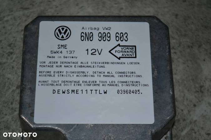 VW T4 GOLF III SHARAN SENSOR PODUSZEK POWIETRZNYCH AIRBAG 6N0909603 - 2