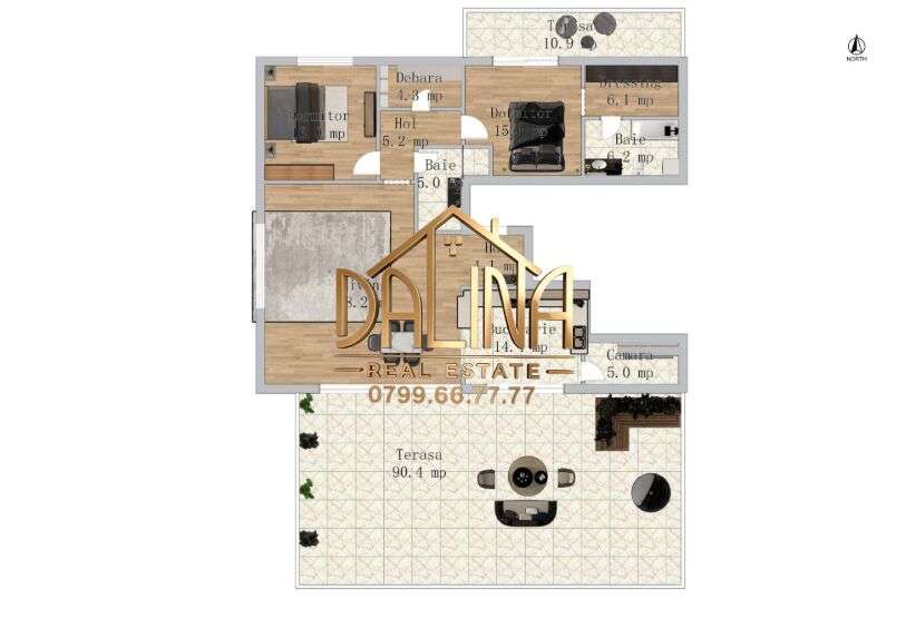 APARTAMENT - 3 CAMERE, TERASA 87.2 MP, 223.5 MP Total-11