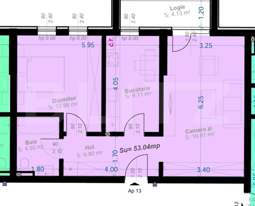 ​Apartament 2 Camere, 53mp | Zona Aradului | Etaj 1 — fotografia 1