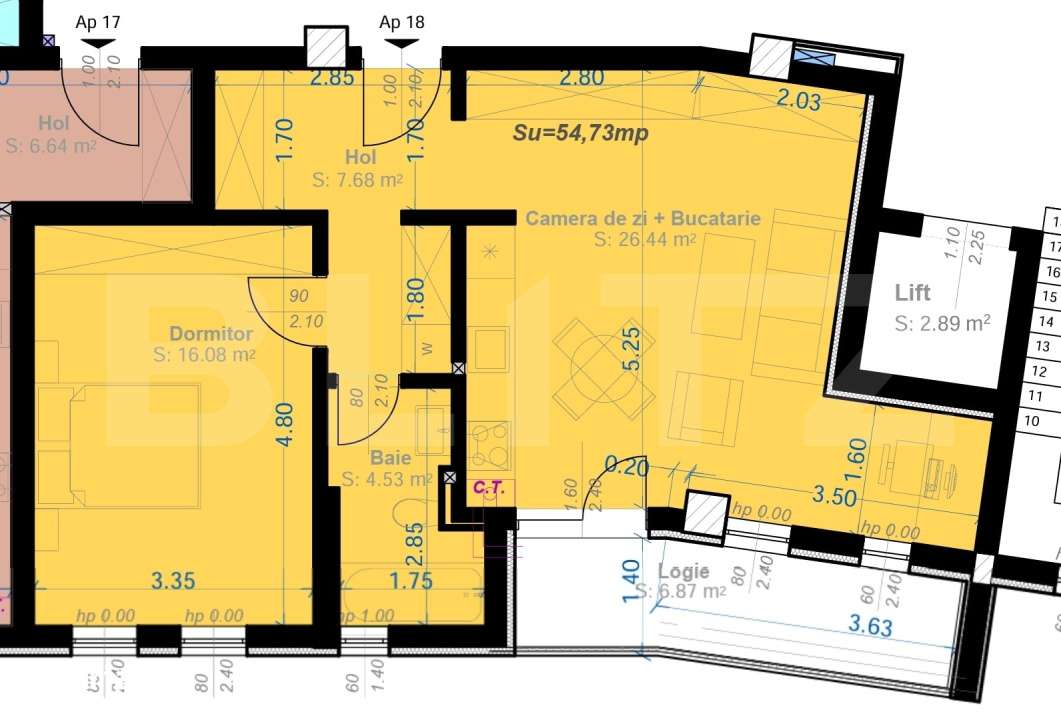 Apartament 2 camere, 54.73 mp utili, zona Aradului — fotografia 1