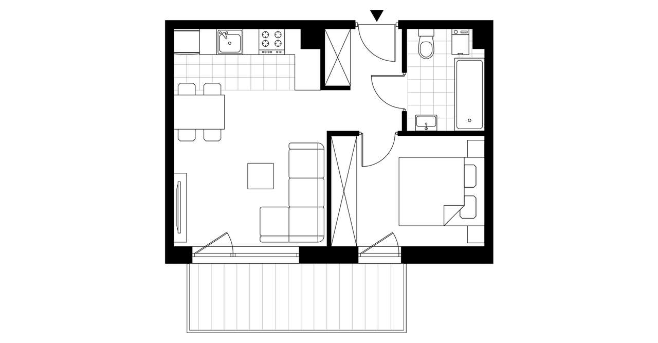 Mieszkanie L12 | 34,8 m² | 2 pok. | Cicha okolica - Pełny obrazek: 4/9
