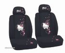 Huse scaune auto Hello Kitty, set 2 bucati pentru scaunele fata, culoare negru - 1