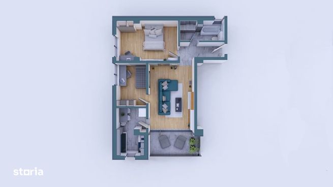 COPOU- INTABULAT- MOBILAT- Apartament cu 3 camere Hay Panoramic Resid.-4