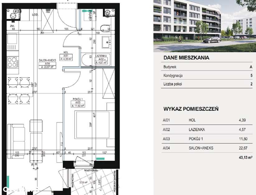 Nowe, nowoczesne mieszkanie pod klucz 43m2– ul. Mateckiego 20E, Poznań - Pełny obrazek: 4/4