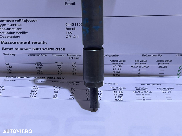 Injector Injectoare Verificat pe Banc cu Fisa Ford Fiesta 5 1.6 TDCI 2002 - 2008 Cod 0445110239 - 4