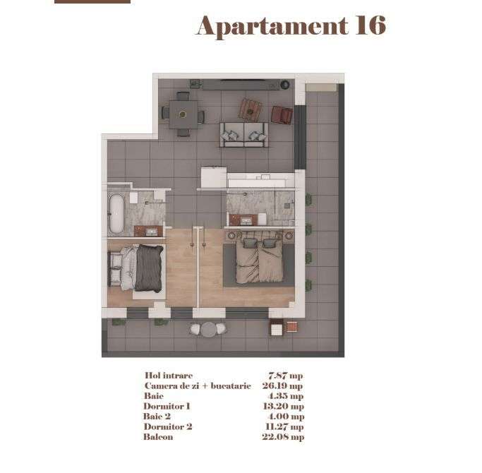 Apartament 3 camere în ansamblu NZEB, 66+22 mp, de la dezvoltator - Imagine principală: 2/3