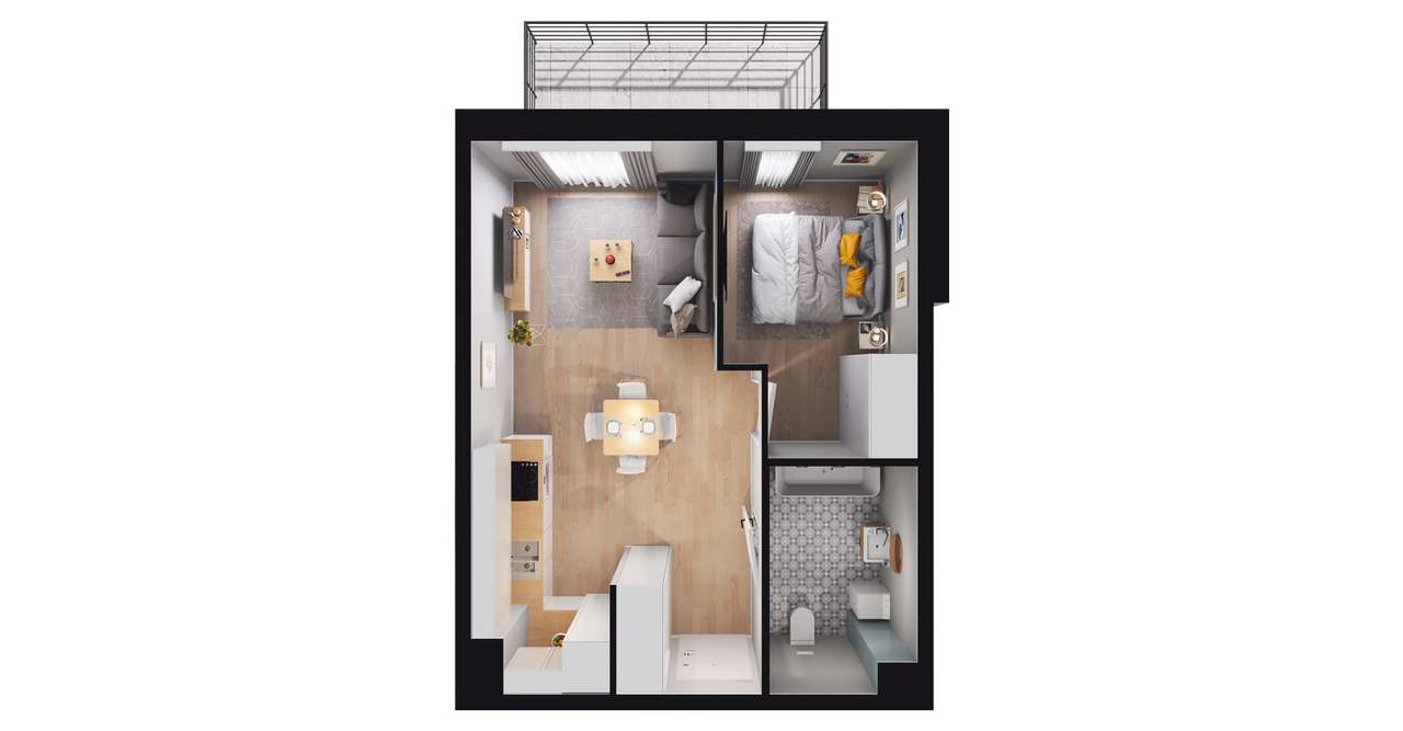 Nowe Miasto | apartament 2-pok. | B1.2.8 - Pełny obrazek: 3/9