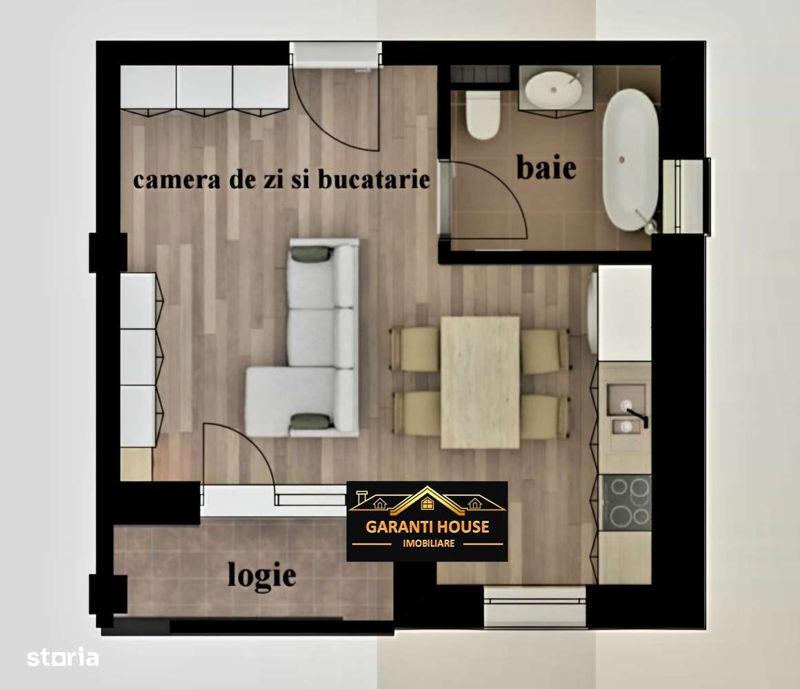 Comision 0%, apartamente cu o camera, semifinisate, 50 941€ - Imagine principală: 4/4