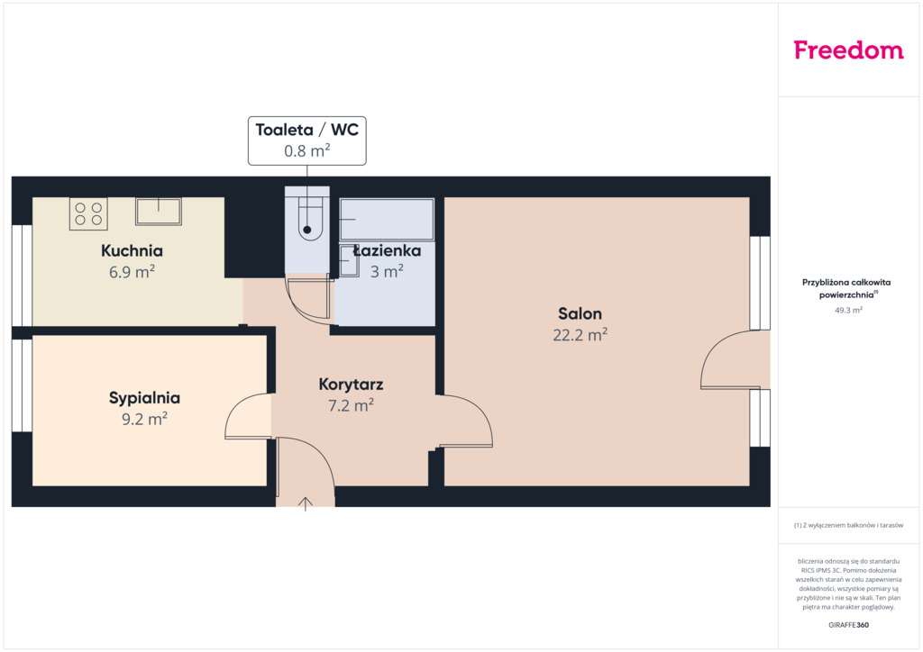 2-pokojowe mieszkanie 49,14 m² – Gryfino - Pełny obrazek: 5/10