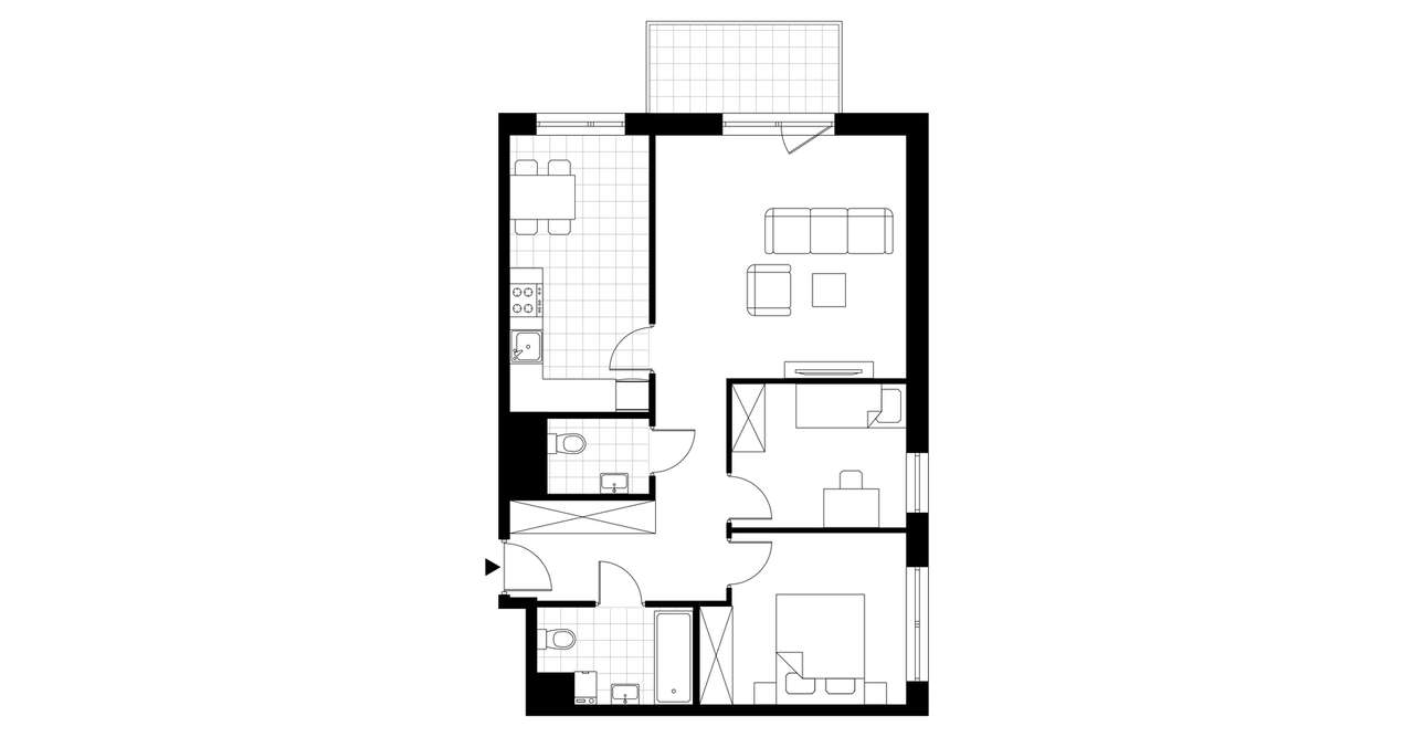 3-pokojowe mieszkanie 69m2 + balkon - Pełny obrazek: 3/8