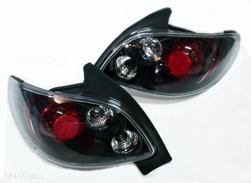 Set stopuri tuning lampa Peugeot 206 Hatchback 01.1998-04.2009 Dreapta+stanga, transparent-negru - 1