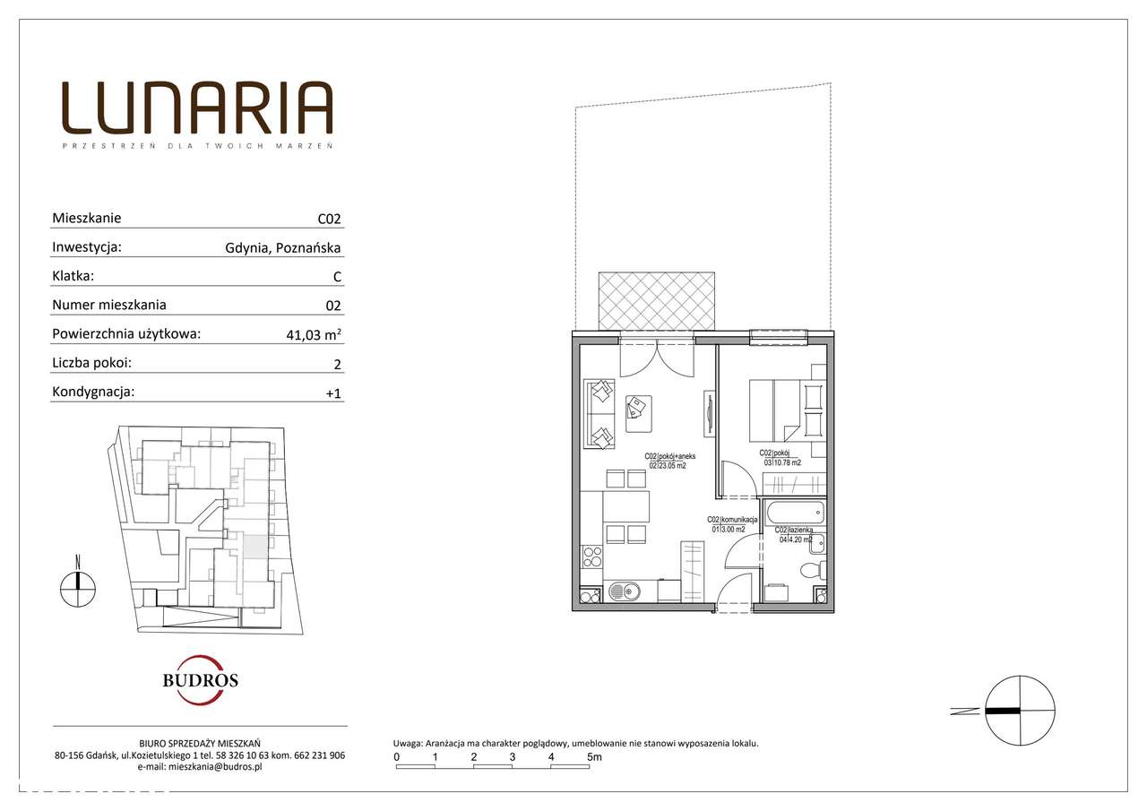 2-pokojowe mieszkanie 41m2 + ogródek - Pełny obrazek: 2/9