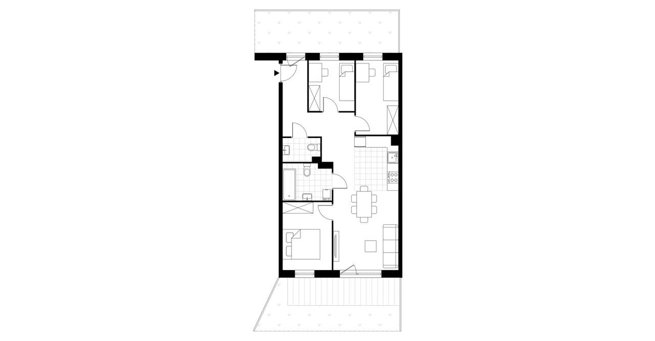4-pokojowe mieszkanie 65m2 + 2 ogródki - Pełny obrazek: 3/8