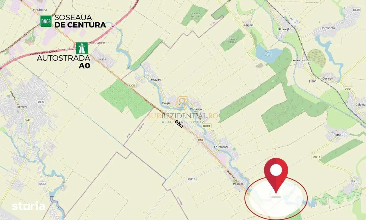 Teren ideal pentru dezvoltare rezidentiala, PUZ aprobat, Frumusani - Imagine principală: 1/7